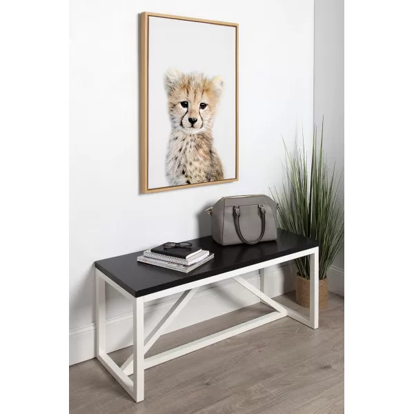 Kate and Laurel Sylvie Baby Cheetah Animal Print Portrait Framed Canvas Wall Art by Amy Peterson 18x24 NaturalNatural