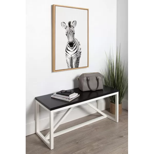 Kate and Laurel Sylvie Baby Zebra Animal Print Portrait Framed Canvas Wall Art by Amy Peterson 18x24 GrayNatural