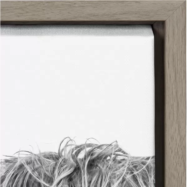 Kate and Laurel Sylvie BampampW Highland Cow No 1 Framed Canvas Wall Art by Amy Peterson Art Studio 28x38 Gray Black and White Animal Portrait ArtGray