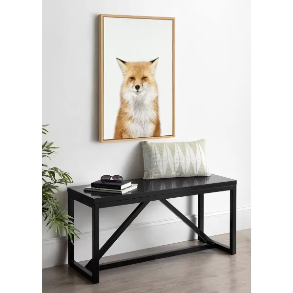 Kate and Laurel Sylvie Studio Fox Animal Print Portrait Framed Canvas Wall Art by Amy Peterson 18x24 GrayNatural