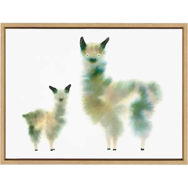 Kate and Laurel Sylvie Alpaca Fluffs Framed Canvas Wall Art by Faryn Hughes 18x24 Gray Modern Abstract Animal Art for WallNatural