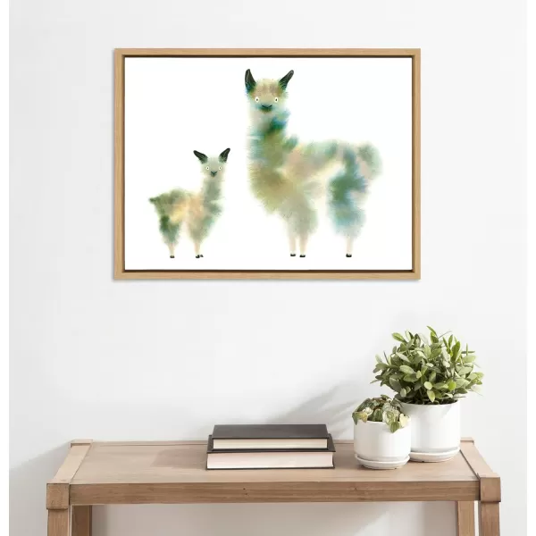 Kate and Laurel Sylvie Alpaca Fluffs Framed Canvas Wall Art by Faryn Hughes 18x24 Gray Modern Abstract Animal Art for WallNatural