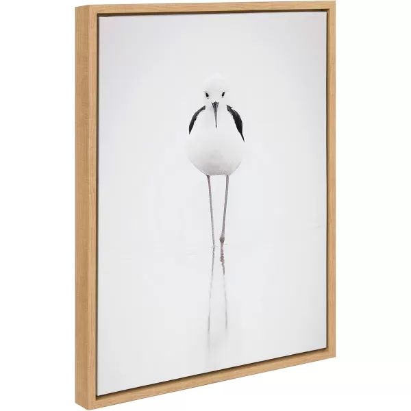 Kate and Laurel Sylvie Seagull Framed Canvas Wall Art by Simon Te of Tai Prints 18x24 Natural