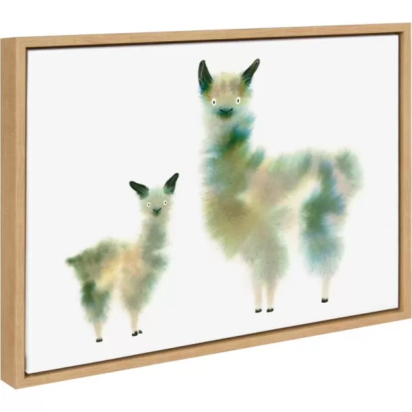 Kate and Laurel Sylvie Alpaca Fluffs Framed Canvas Wall Art by Faryn Hughes 18x24 Gray Modern Abstract Animal Art for WallNatural