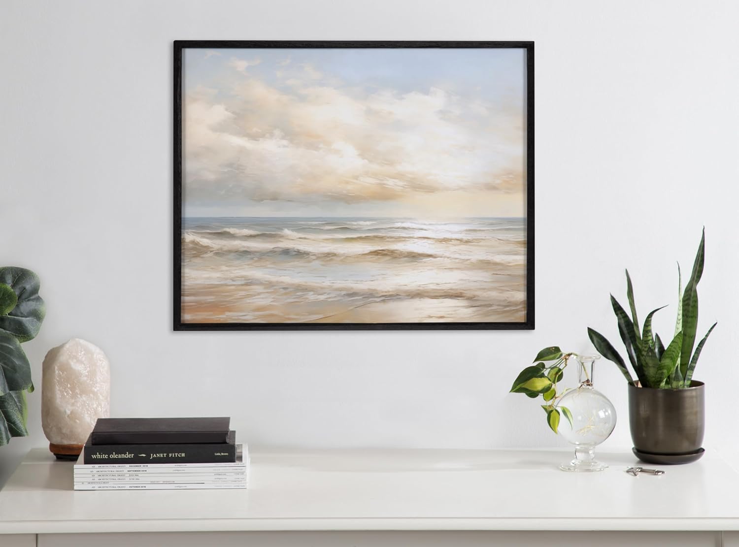 Kate and Laurel Abstract Coastal Blue Coral Framed Wall Art by The Creative Bunch Studio 12x16 Gold Modern Soft Beach Art for WallBlack  Sunset