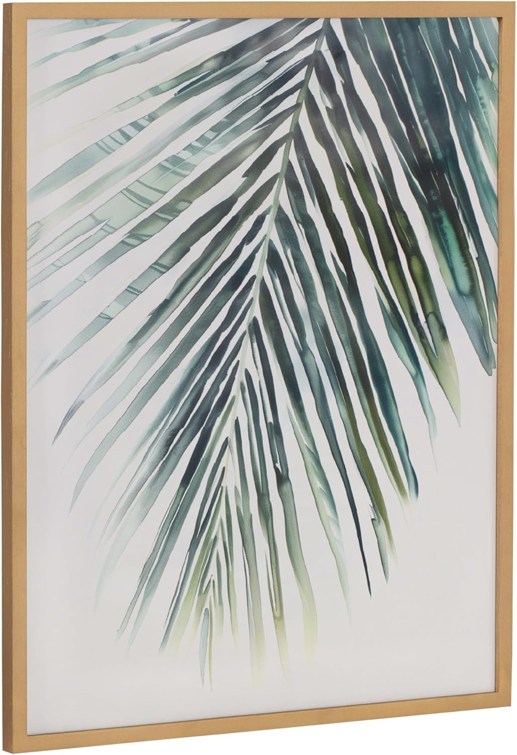 Kate and Laurel Abstract Coastal Blue Coral Framed Wall Art by The Creative Bunch Studio 12x16 Gold Modern Soft Beach Art for WallGold  Palm