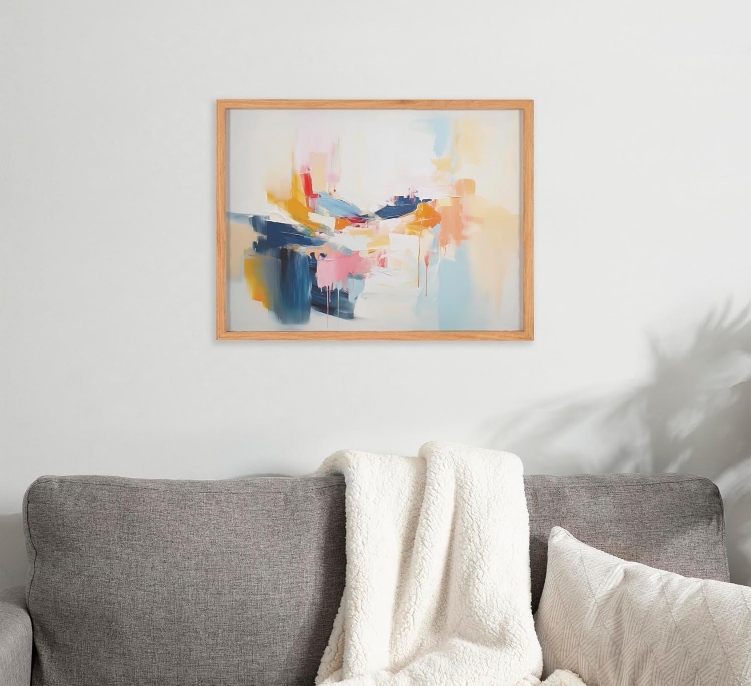 Kate and Laurel Abstract Coastal Blue Coral Framed Wall Art by The Creative Bunch Studio 12x16 Gold Modern Soft Beach Art for WallNatural  Elegant Coast
