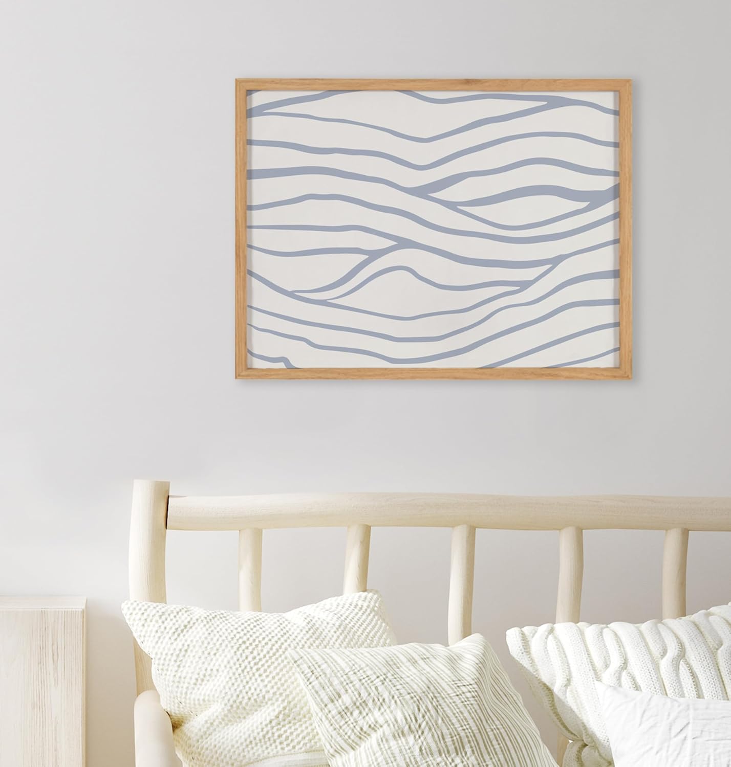 Kate and Laurel Abstract Coastal Blue Coral Framed Wall Art by The Creative Bunch Studio 12x16 Gold Modern Soft Beach Art for WallNatural  Waves
