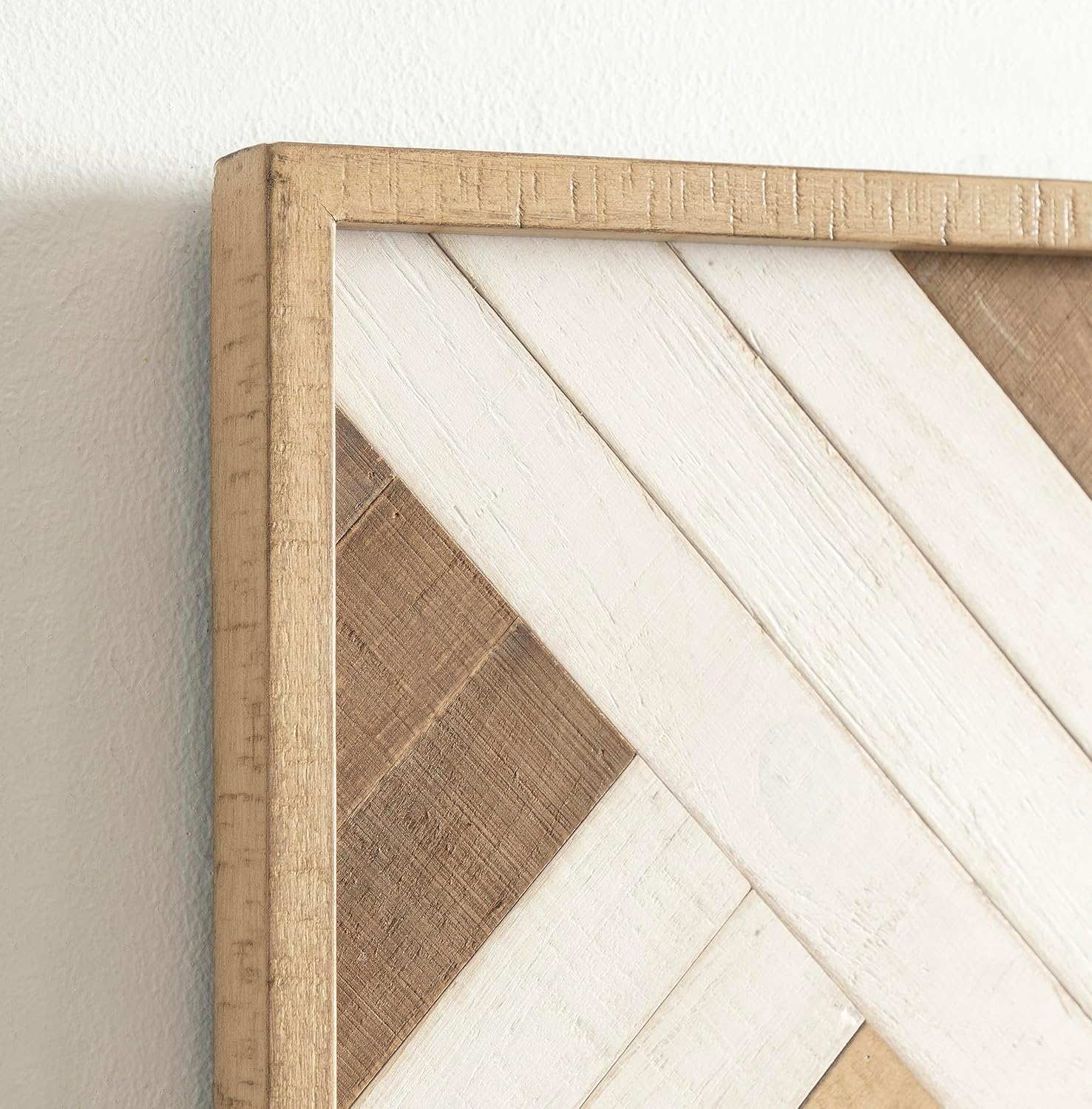 Kate and Laurel Ballez Coastal Geometric Wood Art Set Set of 3 Light Multicolored Decorative Pieced Wooden Plaque Collection for WallLight Brown