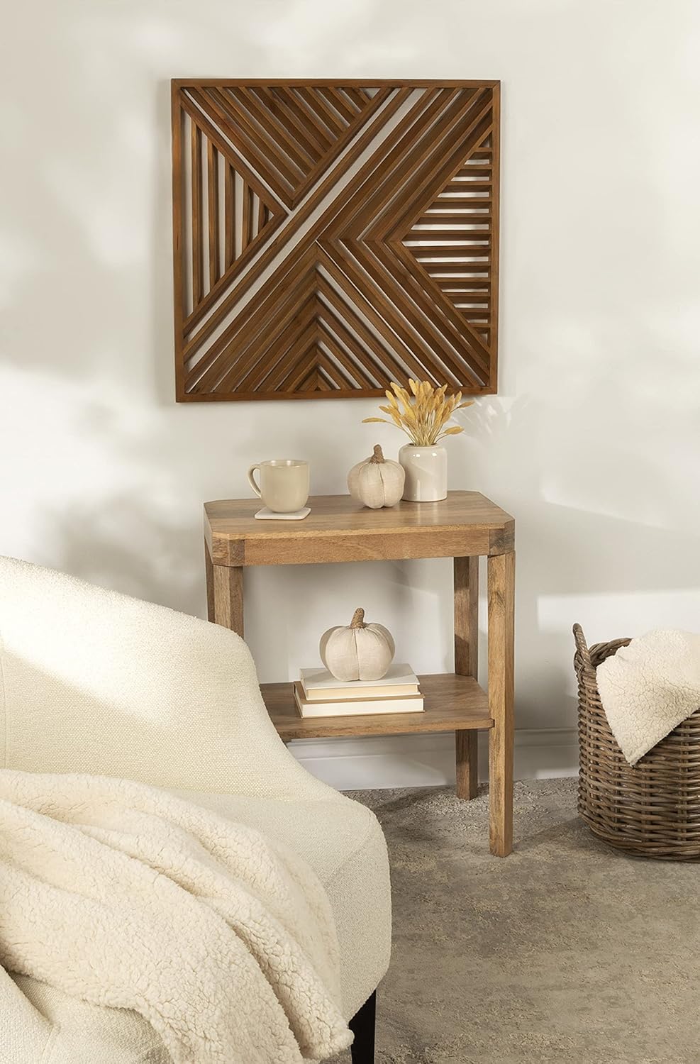 Kate and Laurel Barreda Decorative Wood Wall Plaque 26 x 26 Natural Wood Rustic Square Wooden Art for Wall