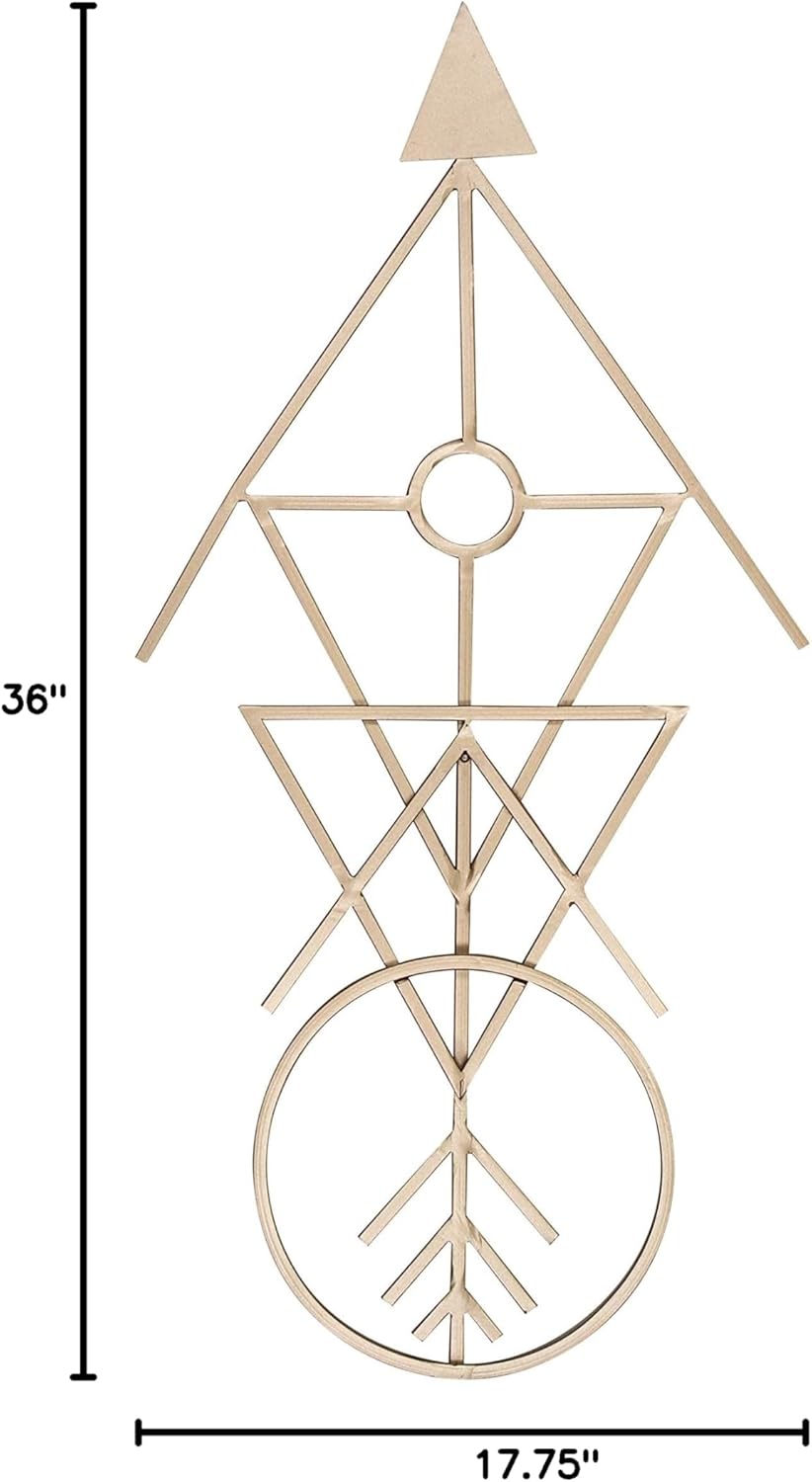 Kate and Laurel Benta Modern Arrow Metal Wall Art Plaque GoldGold