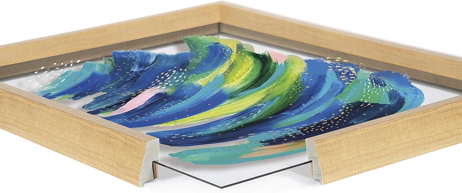 Kate and Laurel Blake Bright Abstract 2 Framed Printed Glass Wall Art by Jessi Raulet of Ettavee 18x24 Natural Colorful Abstract for Wall