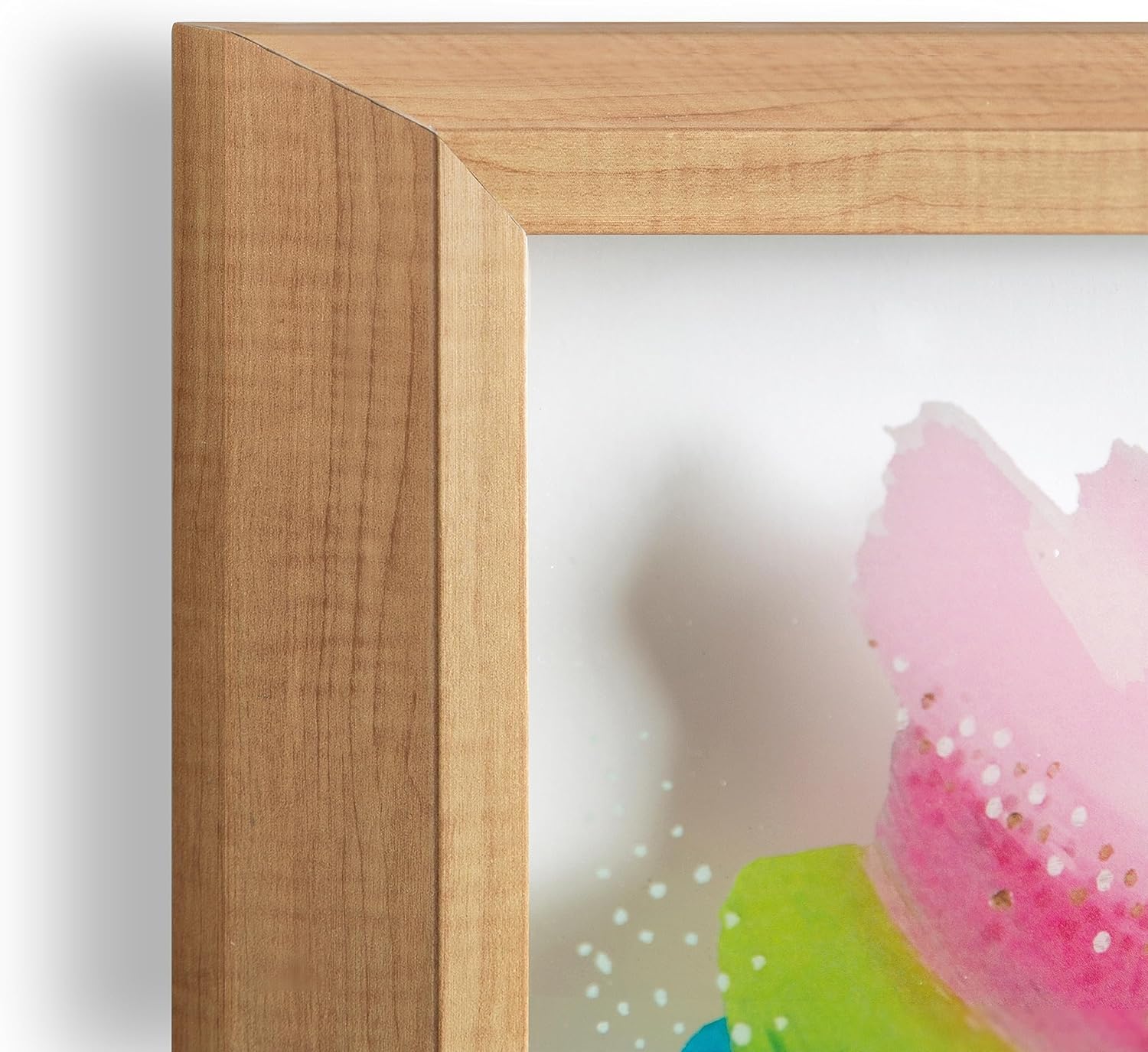 Kate and Laurel Blake Bright Abstract Framed Printed Glass Art by Jessi Raulet of EttaVee 18x24 Natural Beautiful Modern Glass Wall Art for HomeNatural