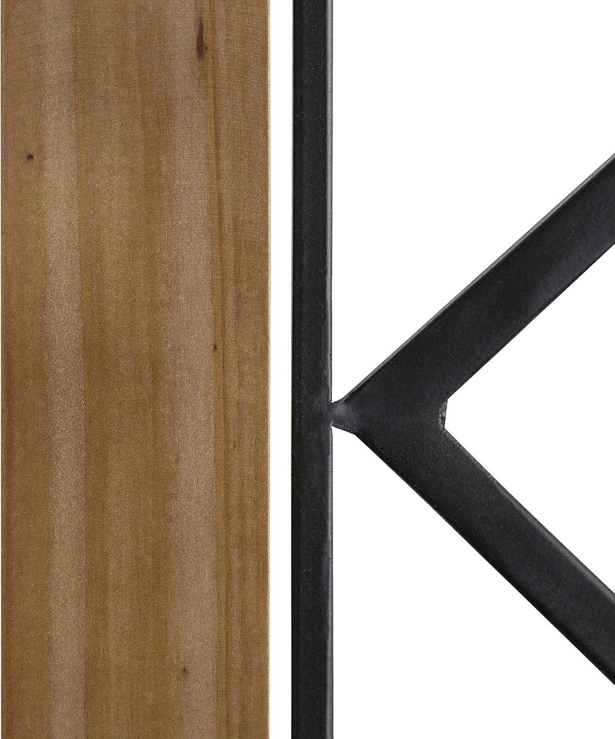 Kate and Laurel Brenham Rustic Windowpane Panel Wood and Metal Wall Plaques Set of 2 Rustic Brown and Black Chic Farmhouse Wall Decor
