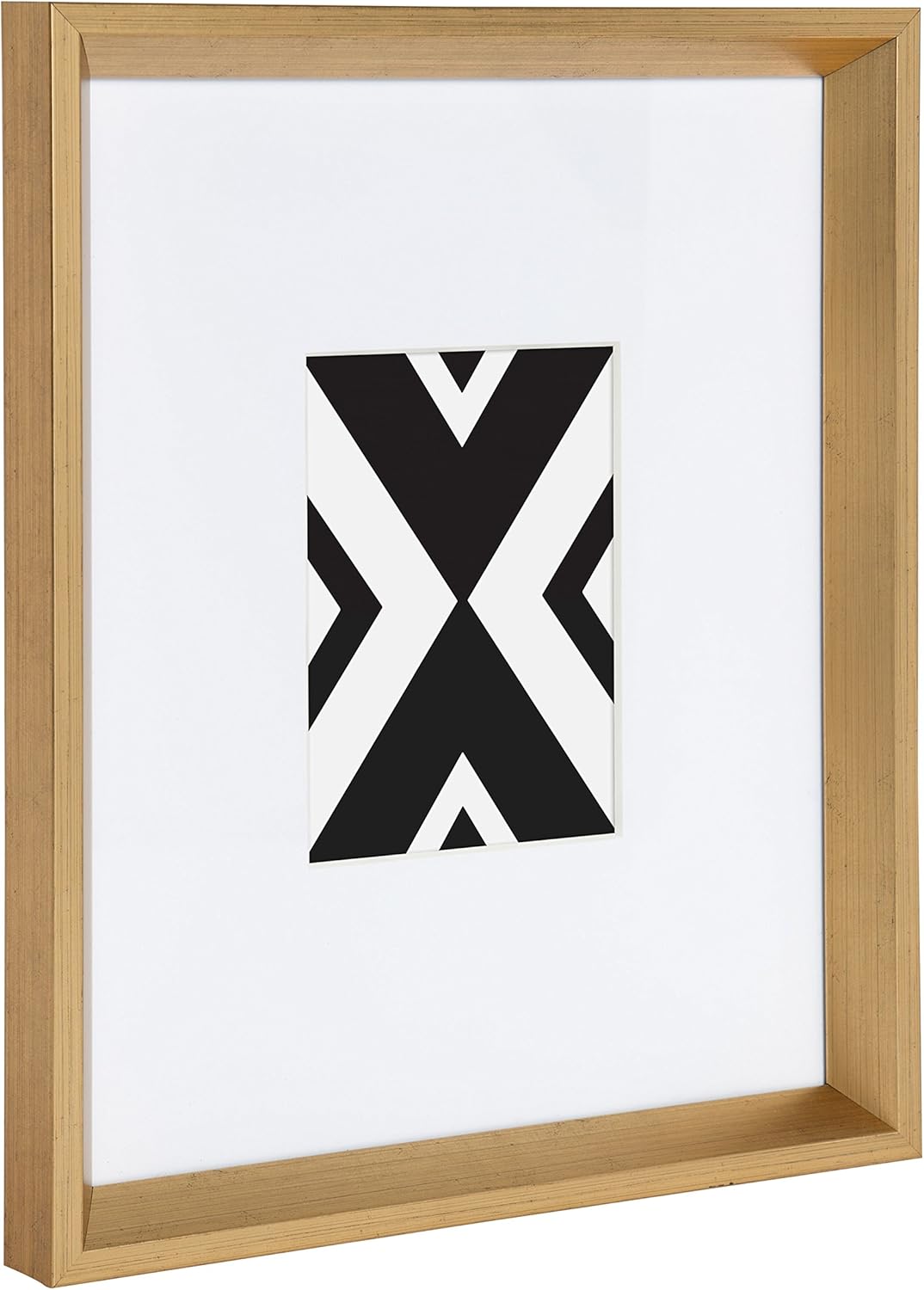 Kate and Laurel Calter 6 Framed Modern Black and White Geometric Abstract Art Prints BlackGold