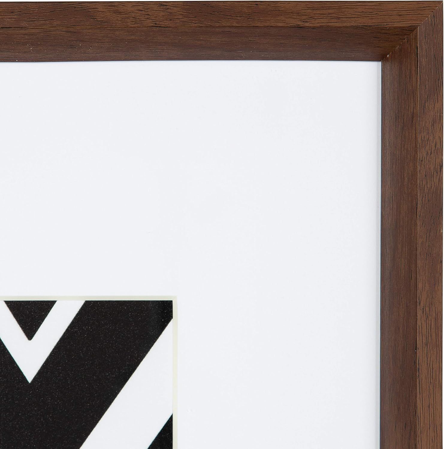 Kate and Laurel Calter 6 Framed Modern Black and White Geometric Abstract Art Prints BlackWalnut Brown