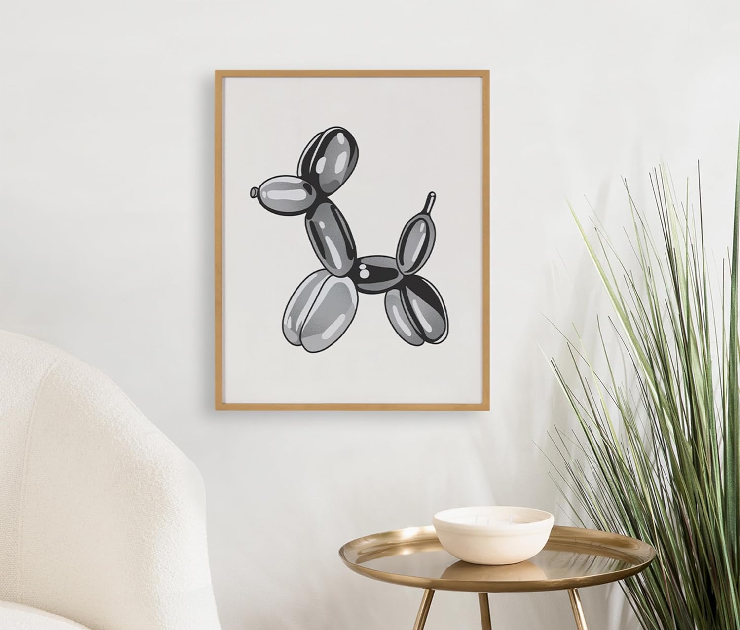 Kate and Laurel Coquette Preppy Retro Girly Red Pink Bow Cherries Framed Wall Art by The Creative Bunch Studio 12x16 Gold Cute Hair Bow Art for WallGold  Balloon Dog