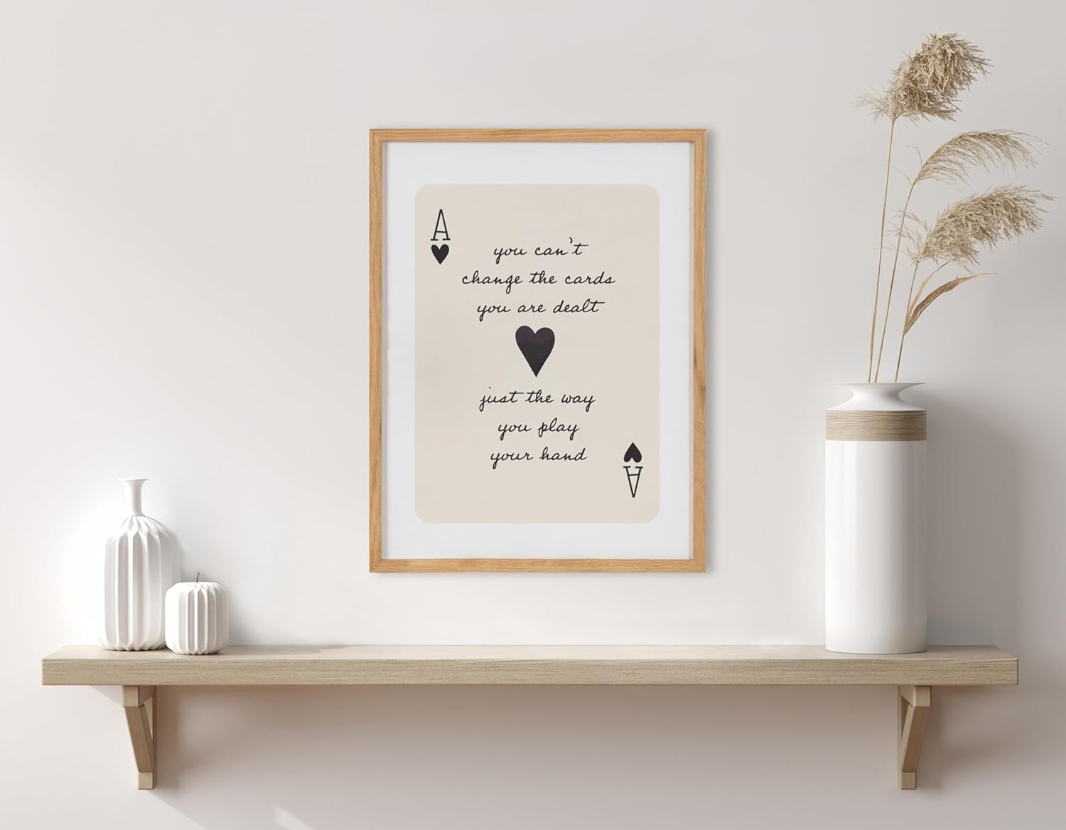 Kate and Laurel Coquette Preppy Retro Girly Red Pink Bow Cherries Framed Wall Art by The Creative Bunch Studio 12x16 Gold Cute Hair Bow Art for WallNatural  Ace of Hearts