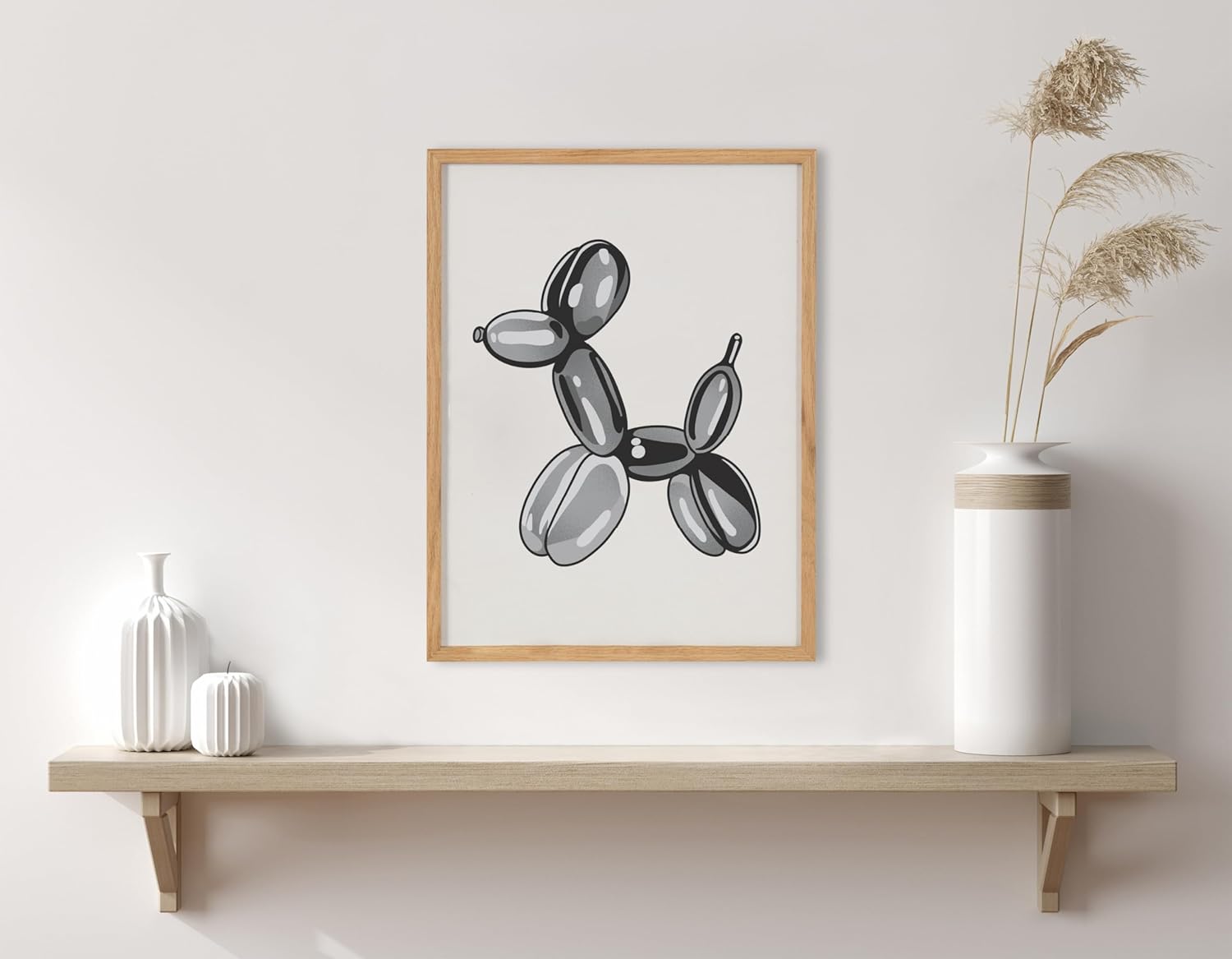 Kate and Laurel Coquette Preppy Retro Girly Red Pink Bow Cherries Framed Wall Art by The Creative Bunch Studio 12x16 Gold Cute Hair Bow Art for WallNatural  Balloon Dog