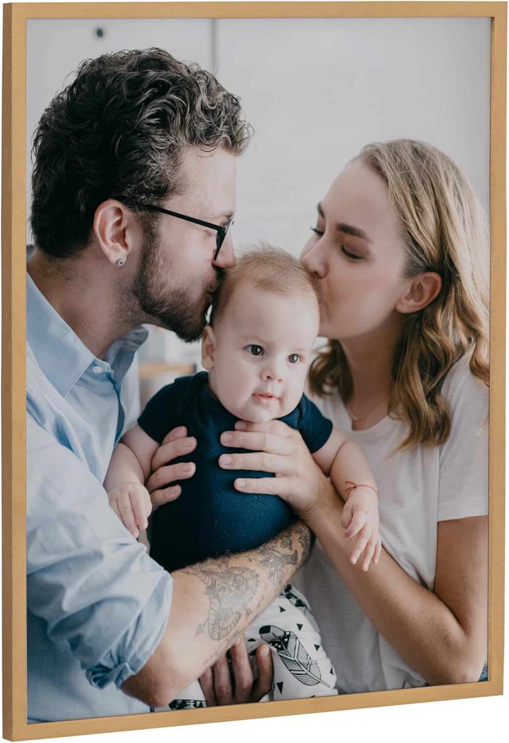 Kate and Laurel Custom Printed Framed Wall Art 20x16 Gold Personalized Wall Print with Your Photos for Bedroom or Living Room Gallery Wall Decor  Customizable Photo PrintsGold