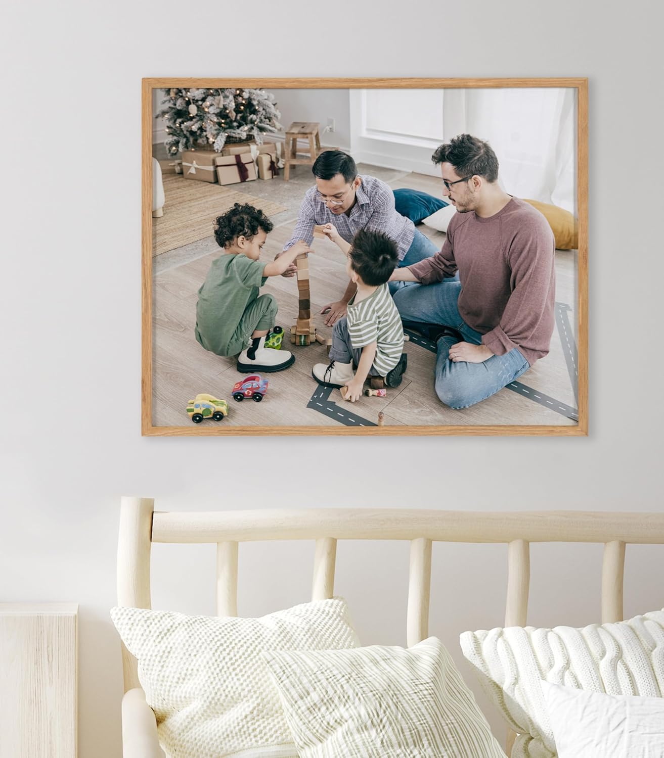 Kate and Laurel Custom Printed Framed Wall Art 20x16 Gold Personalized Wall Print with Your Photos for Bedroom or Living Room Gallery Wall Decor  Customizable Photo PrintsNatural