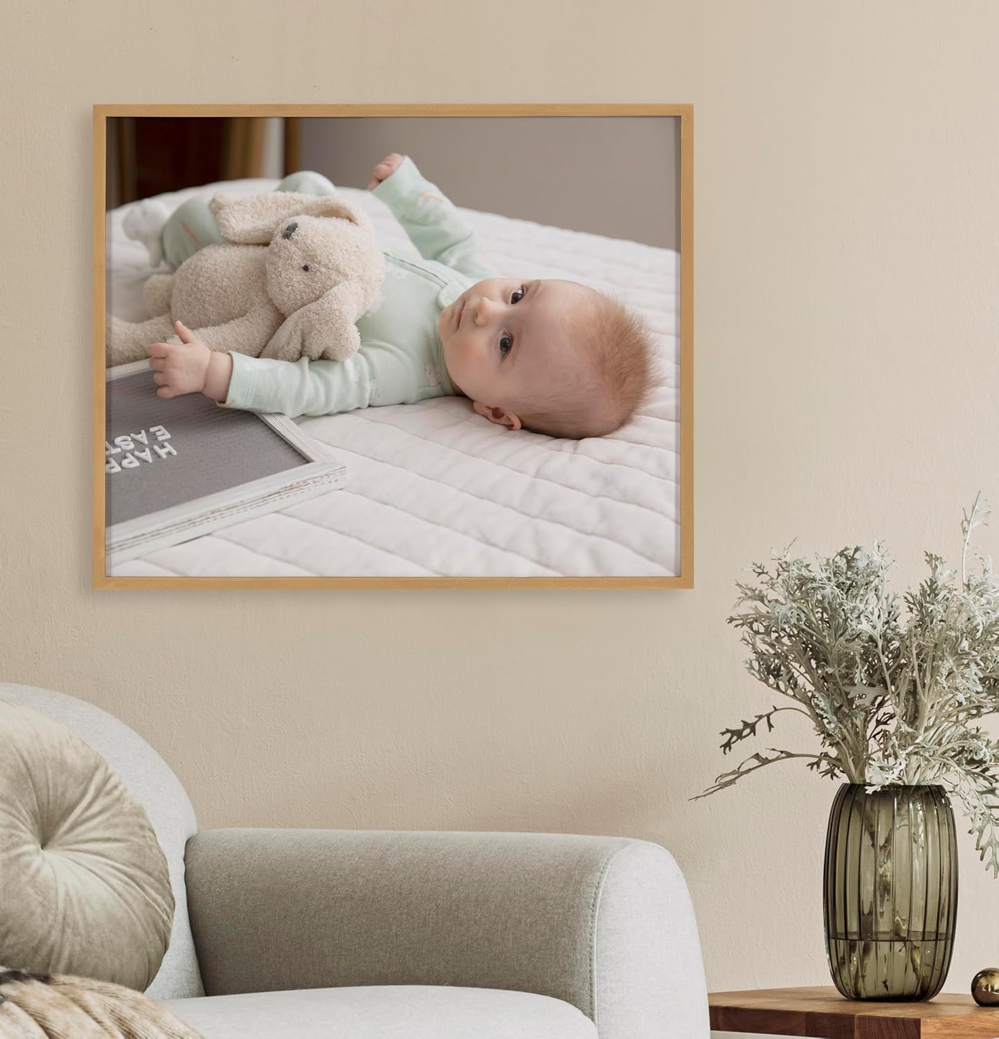 Kate and Laurel Custom Printed Framed Wall Art 20x16 Gold Personalized Wall Print with Your Photos for Bedroom or Living Room Gallery Wall Decor  Customizable Photo PrintsGold