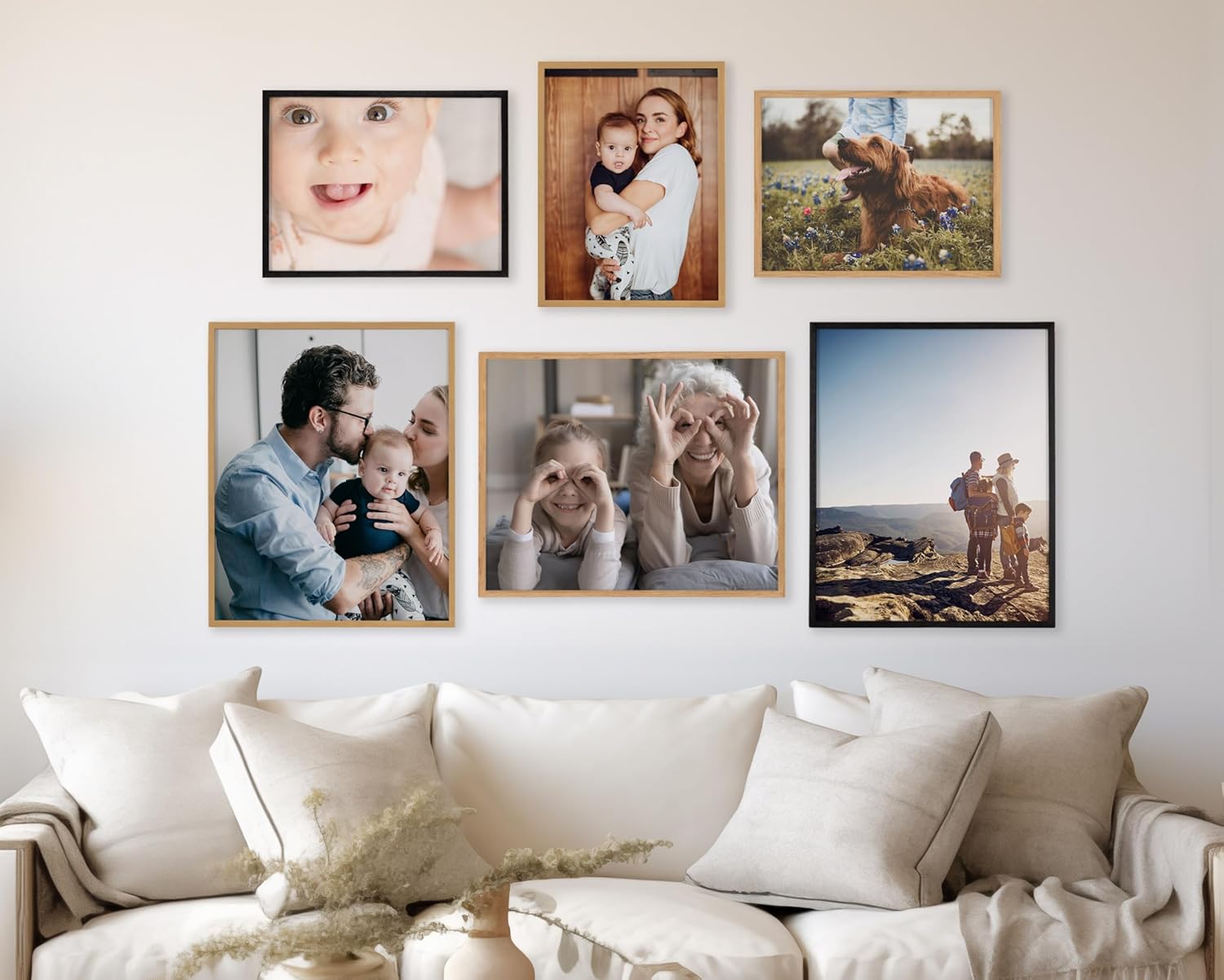 Kate and Laurel Custom Printed Framed Wall Art 20x16 Gold Personalized Wall Print with Your Photos for Bedroom or Living Room Gallery Wall Decor  Customizable Photo PrintsGold