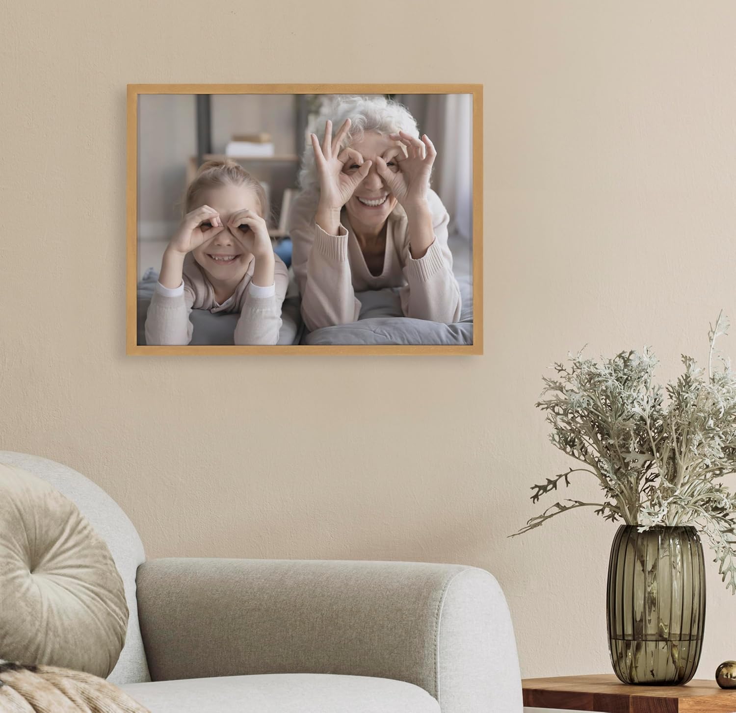 Kate and Laurel Custom Printed Framed Wall Art 20x16 Gold Personalized Wall Print with Your Photos for Bedroom or Living Room Gallery Wall Decor  Customizable Photo PrintsGold