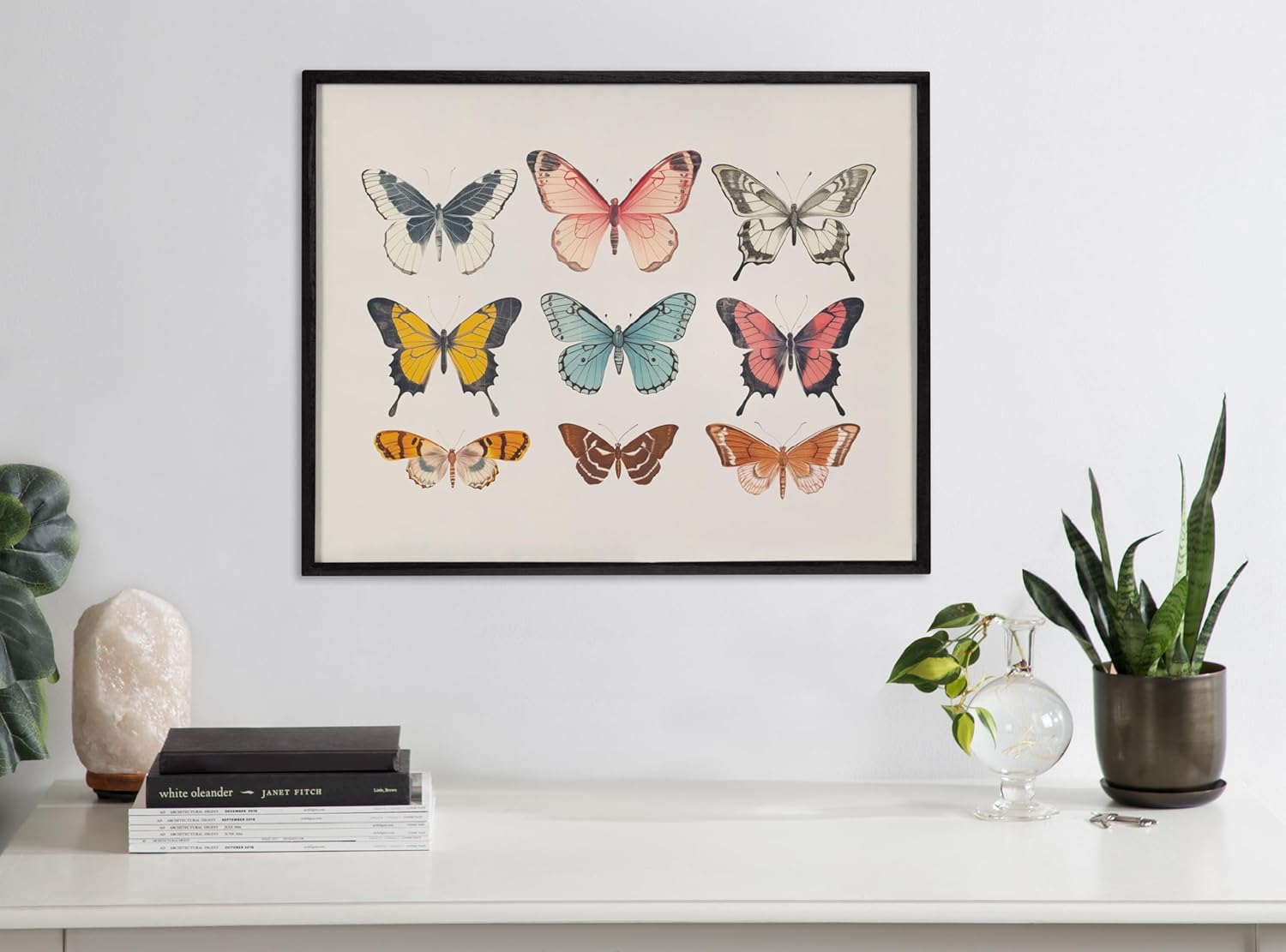 Kate and Laurel Cute Deer Wearing Glasses Framed Wall Art by The Creative Bunch Studio 12x16 Black Adorable Animal Art for WallBlack  Butterflies
