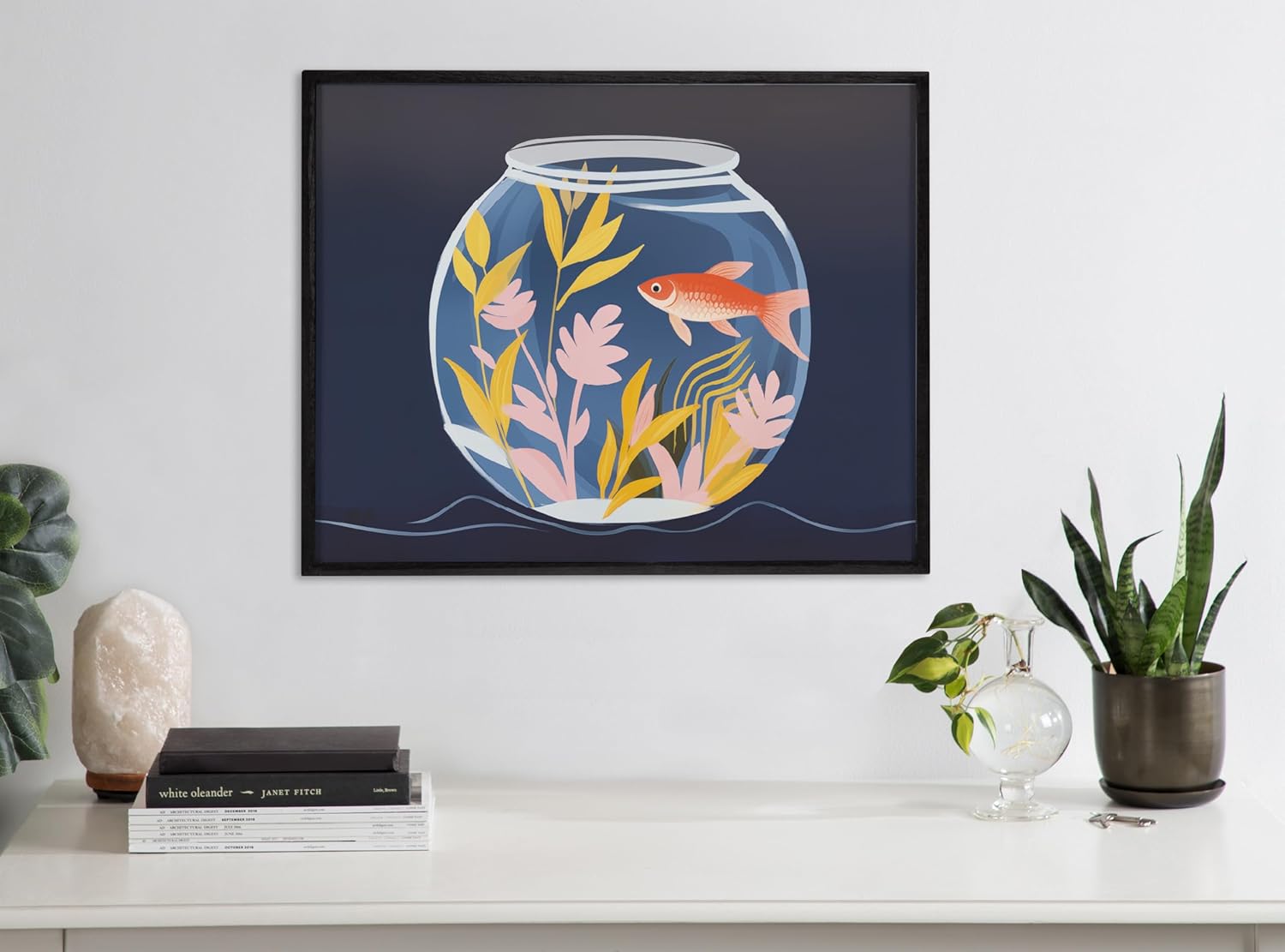 Kate and Laurel Cute Deer Wearing Glasses Framed Wall Art by The Creative Bunch Studio 12x16 Black Adorable Animal Art for WallBlack  Fish Tank