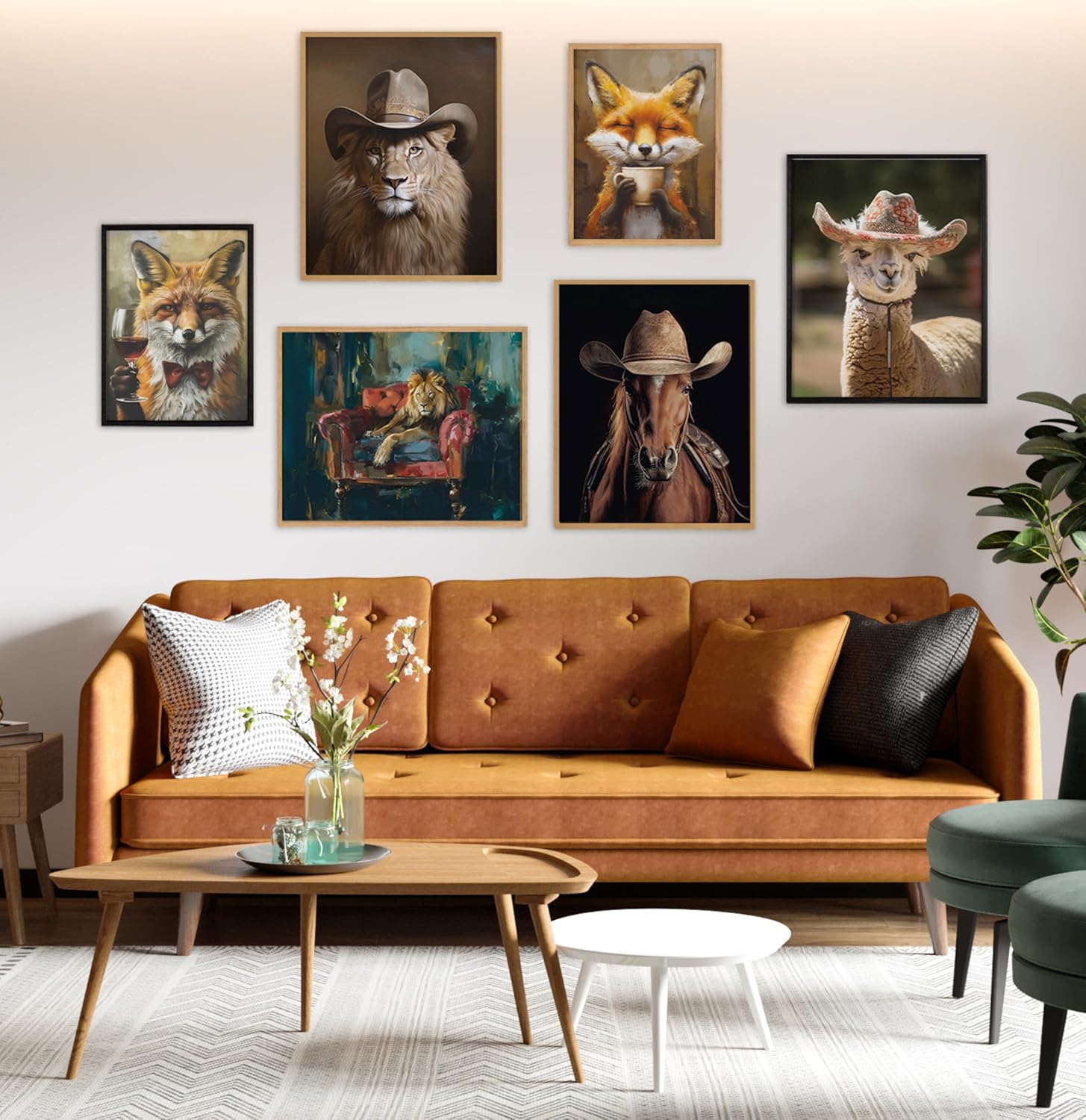 Kate and Laurel Cute Deer Wearing Glasses Framed Wall Art by The Creative Bunch Studio 12x16 Black Adorable Animal Art for WallBlack  Fox Coffee
