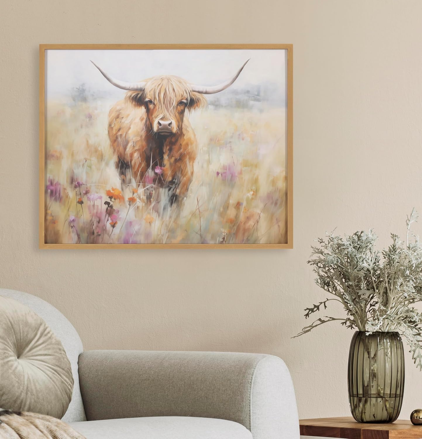 Kate and Laurel Cute Deer Wearing Glasses Framed Wall Art by The Creative Bunch Studio 12x16 Black Adorable Animal Art for WallGold  Cow Flower Field