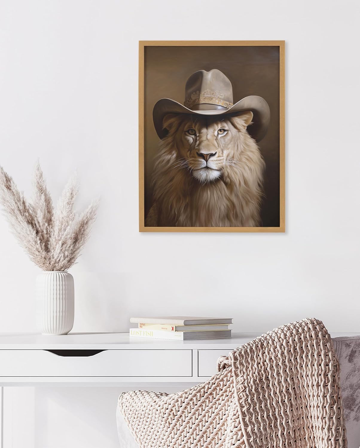 Kate and Laurel Cute Deer Wearing Glasses Framed Wall Art by The Creative Bunch Studio 12x16 Black Adorable Animal Art for WallGold  Cowboy Hat