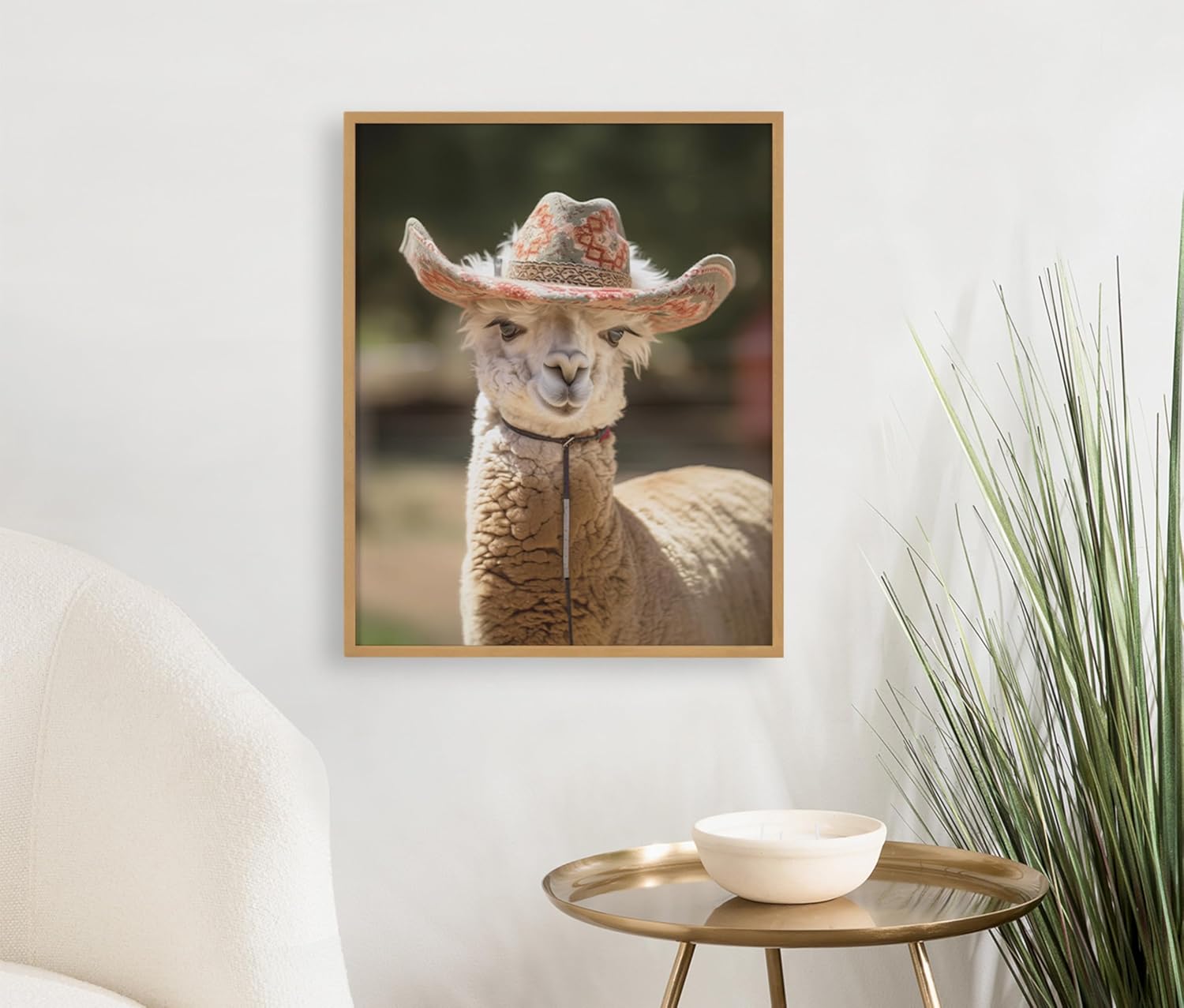 Kate and Laurel Cute Deer Wearing Glasses Framed Wall Art by The Creative Bunch Studio 12x16 Black Adorable Animal Art for WallGold  Cowgirl Hat