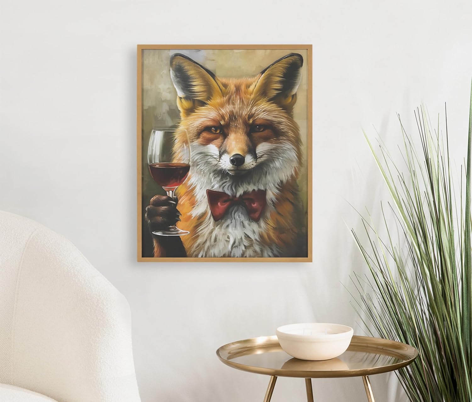 Kate and Laurel Cute Deer Wearing Glasses Framed Wall Art by The Creative Bunch Studio 12x16 Black Adorable Animal Art for WallGold  Fox Wine
