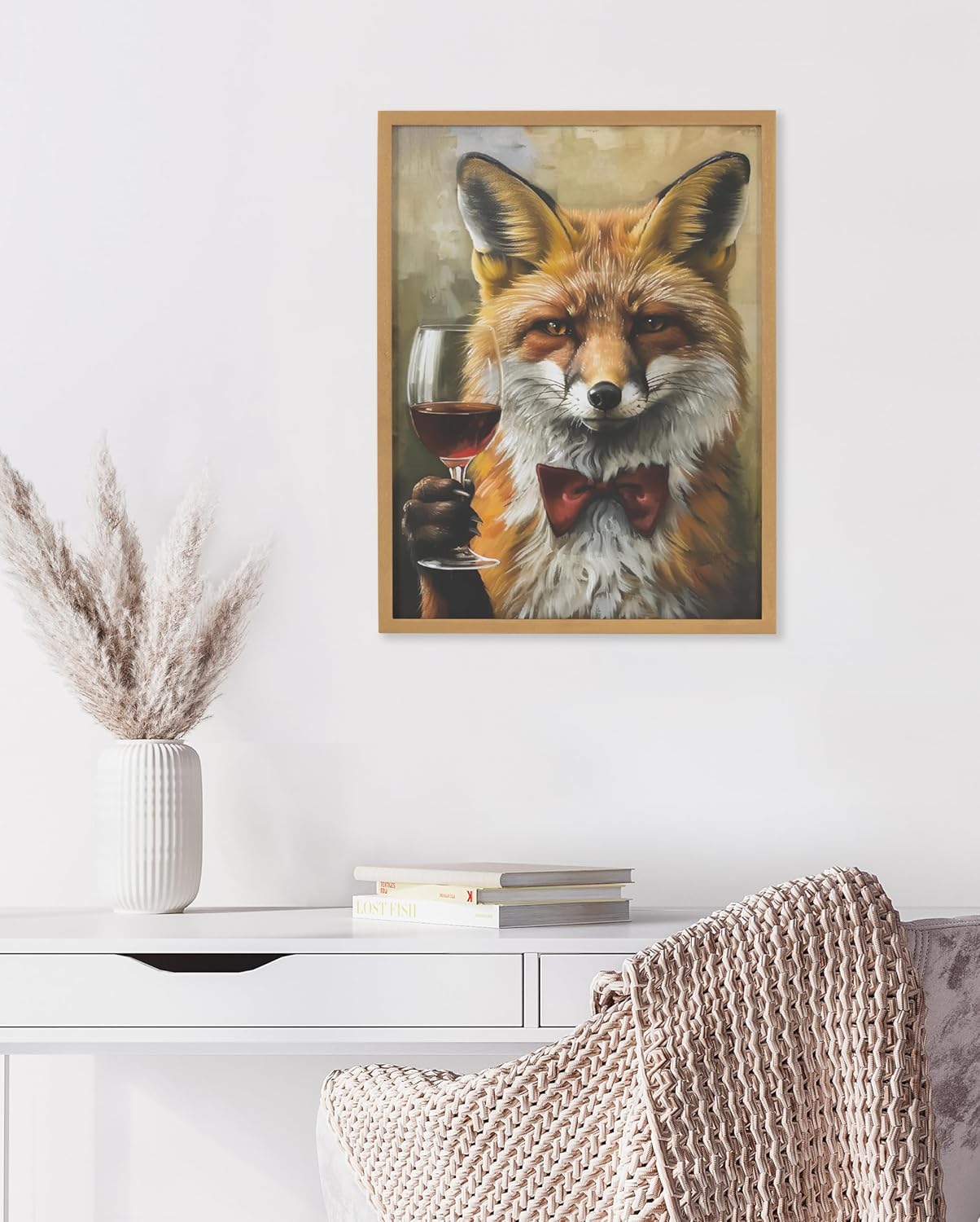 Kate and Laurel Cute Deer Wearing Glasses Framed Wall Art by The Creative Bunch Studio 12x16 Black Adorable Animal Art for WallGold  Fox Wine