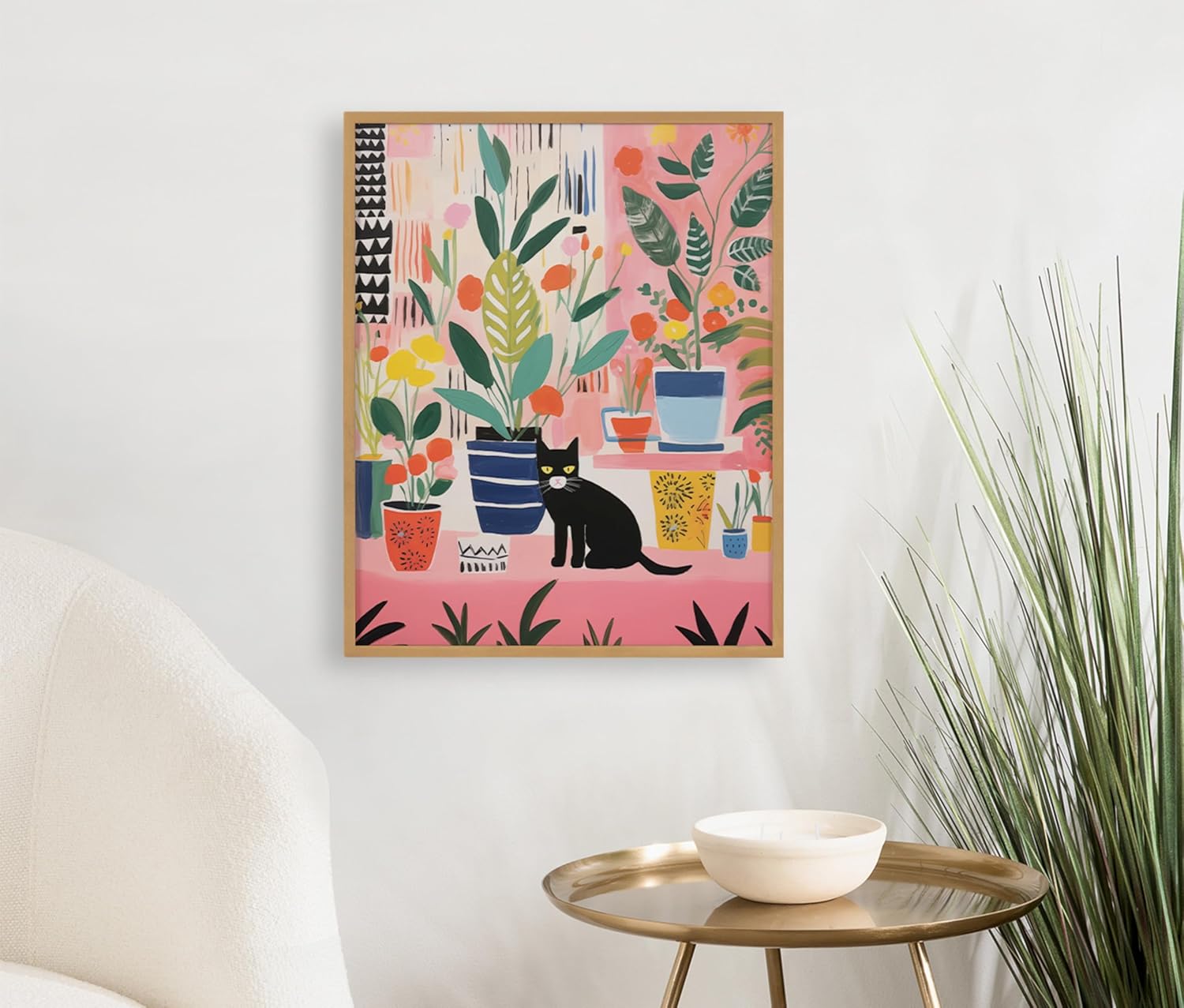 Kate and Laurel Cute Deer Wearing Glasses Framed Wall Art by The Creative Bunch Studio 12x16 Black Adorable Animal Art for WallGold  Kitty