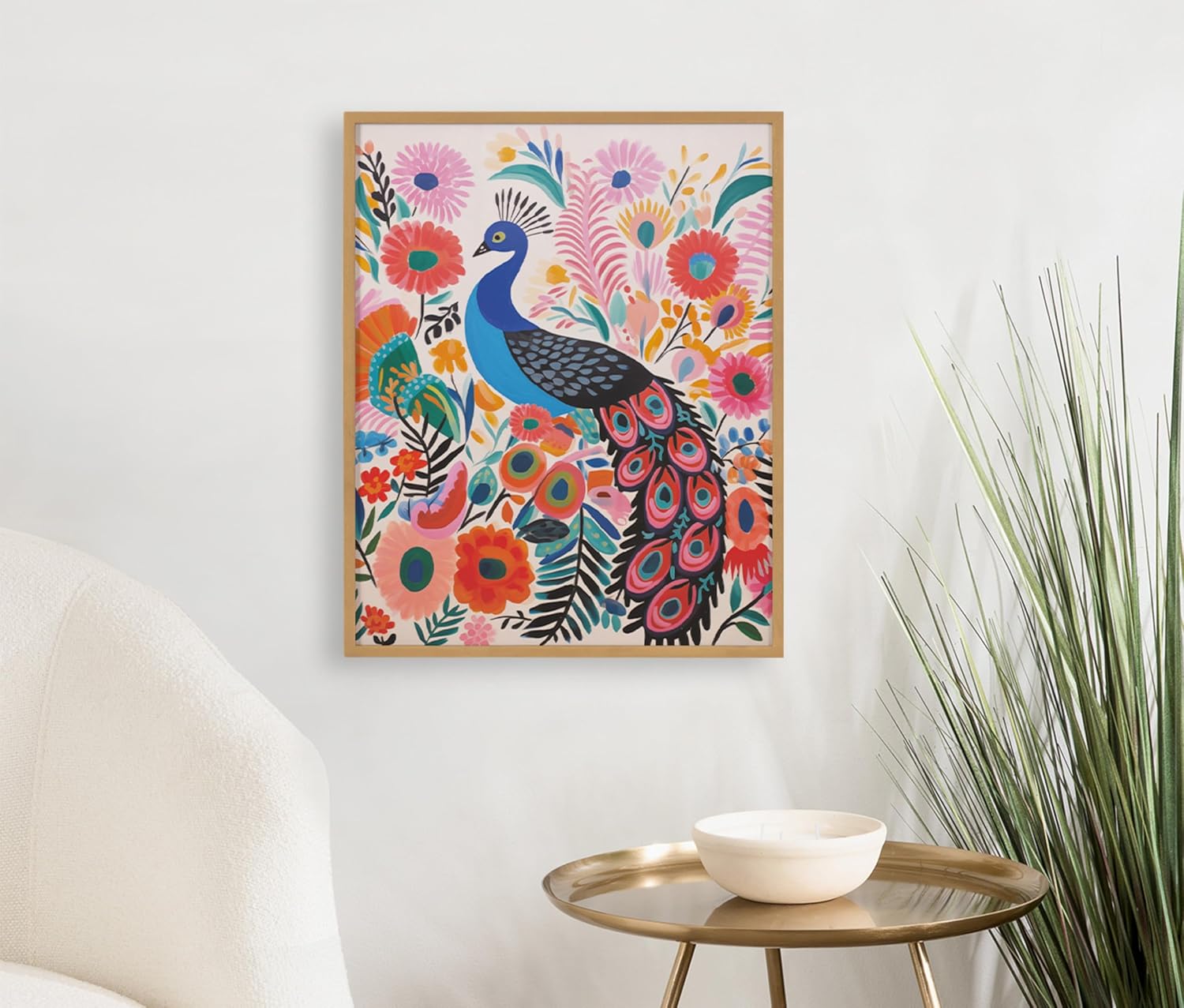 Kate and Laurel Cute Deer Wearing Glasses Framed Wall Art by The Creative Bunch Studio 12x16 Black Adorable Animal Art for WallGold  Peacock