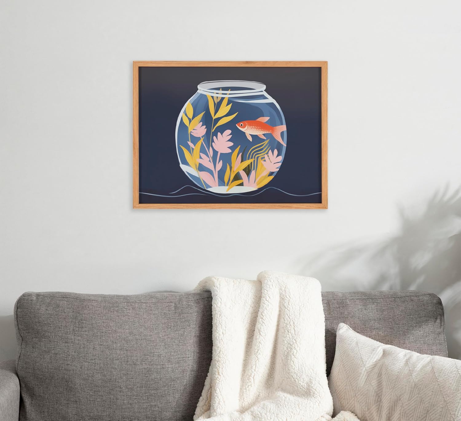 Kate and Laurel Cute Deer Wearing Glasses Framed Wall Art by The Creative Bunch Studio 12x16 Black Adorable Animal Art for WallNatural  Fish Tank