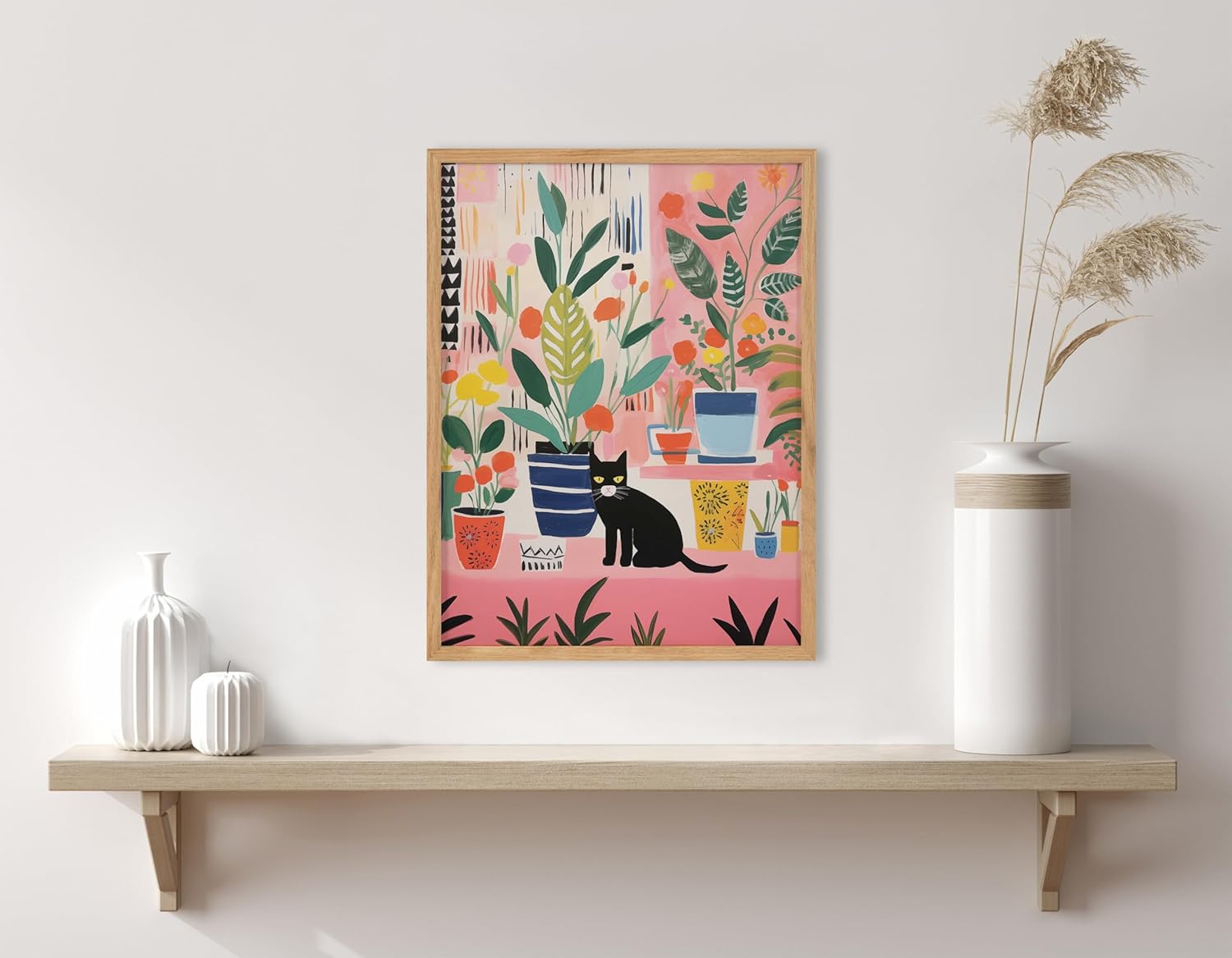 Kate and Laurel Cute Deer Wearing Glasses Framed Wall Art by The Creative Bunch Studio 12x16 Black Adorable Animal Art for WallNatural  Kitty