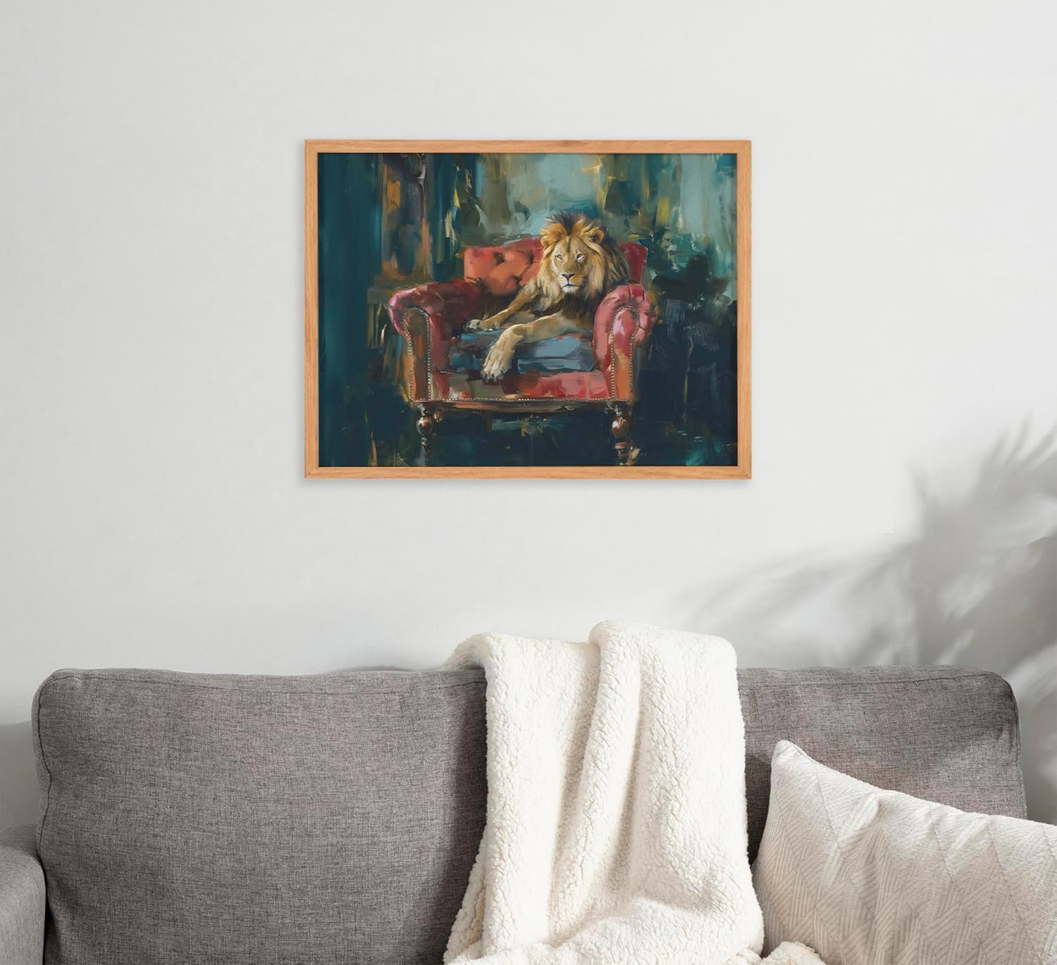 Kate and Laurel Cute Deer Wearing Glasses Framed Wall Art by The Creative Bunch Studio 12x16 Black Adorable Animal Art for WallNatural  Lion