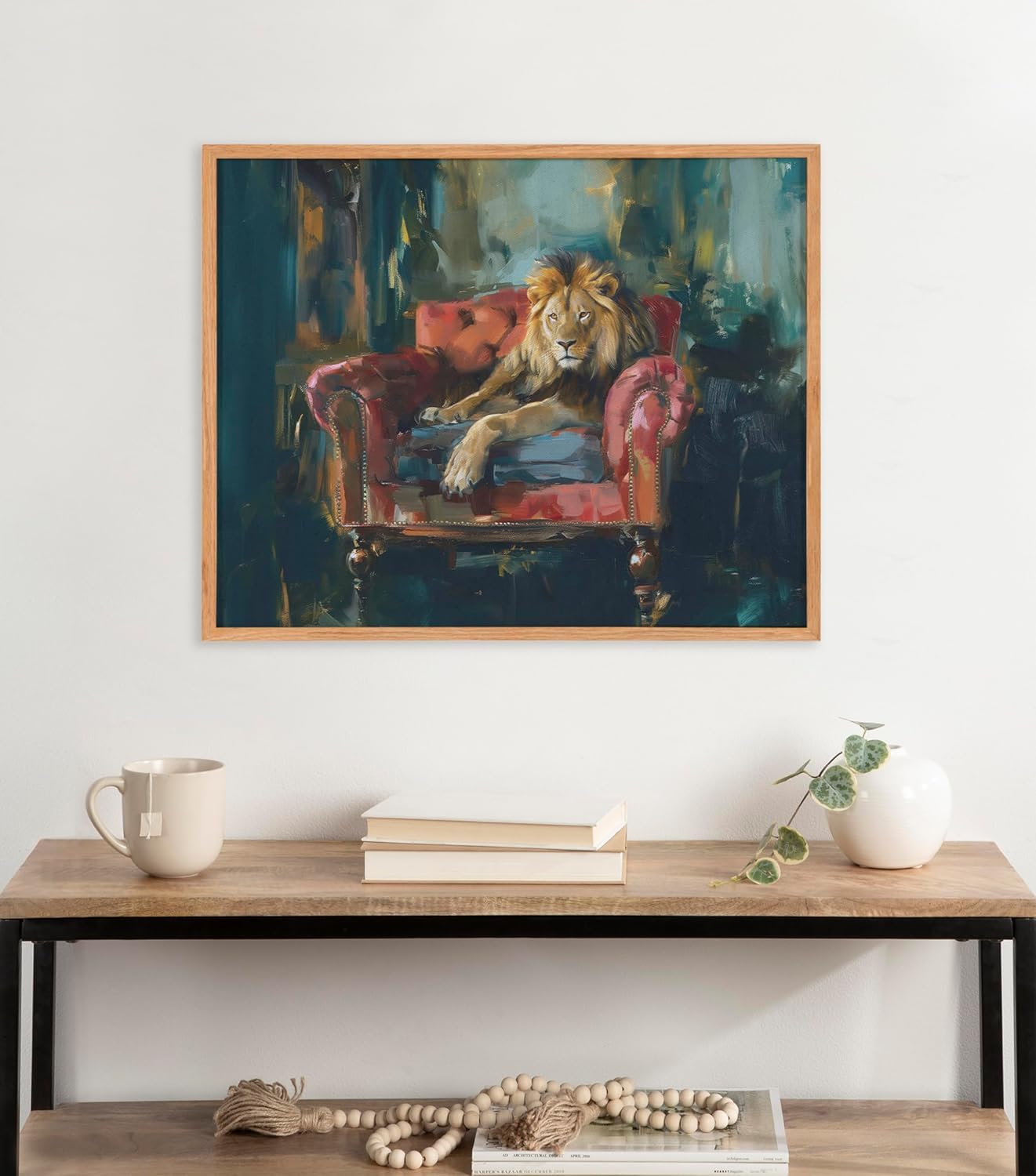 Kate and Laurel Cute Deer Wearing Glasses Framed Wall Art by The Creative Bunch Studio 12x16 Black Adorable Animal Art for WallNatural  Lion Jewel Tones