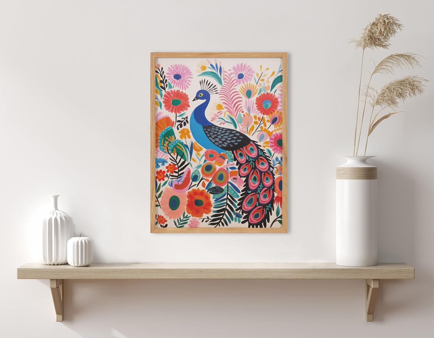 Kate and Laurel Cute Deer Wearing Glasses Framed Wall Art by The Creative Bunch Studio 12x16 Black Adorable Animal Art for WallNatural  Peacock