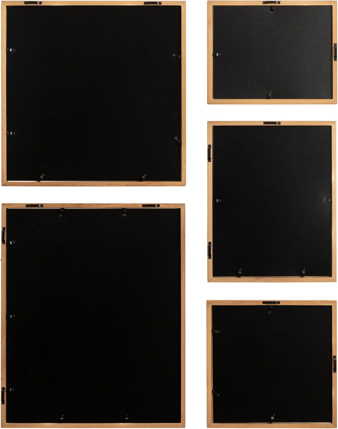 Kate and Laurel Gallery Contemporary Rectangle Minimal Graphic Framed Art Set of 5 Varying Sizes Black Modern FivePiece Framed Wall Art for Gallery Wall Frame Set in Living Room Wall DecorRustic Brown