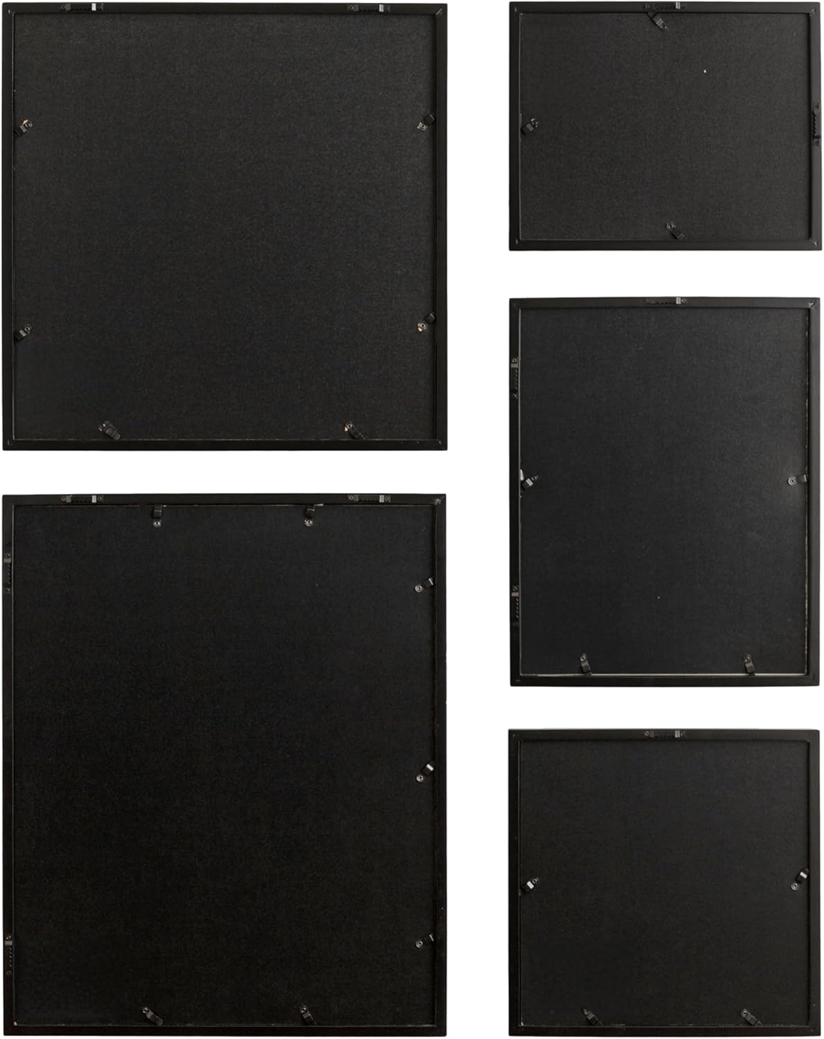Kate and Laurel Gallery Contemporary Rectangle Minimal Graphic Framed Art Set of 5 Varying Sizes Black Modern FivePiece Framed Wall Art for Gallery Wall Frame Set in Living Room Wall DecorBlack
