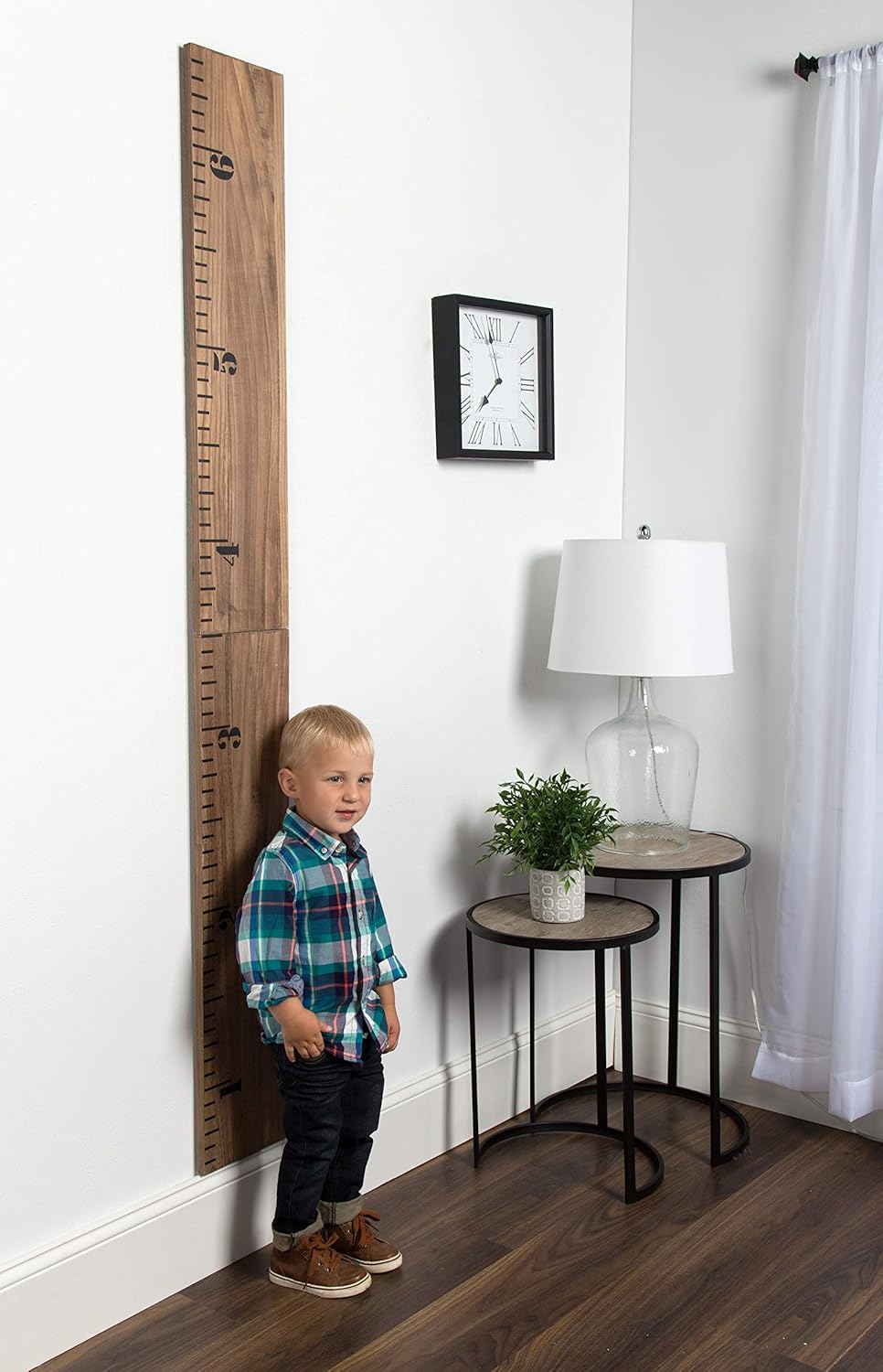 Kate and Laurel Growth Chart 65 Wood Wall Ruler Rustic BrownRustic Brown