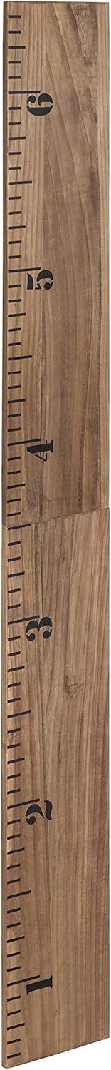 Kate and Laurel Growth Chart 65 Wood Wall Ruler Rustic BrownRustic Brown