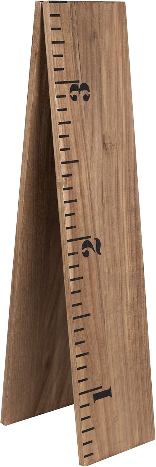 Kate and Laurel Growth Chart 65 Wood Wall Ruler Rustic BrownRustic Brown
