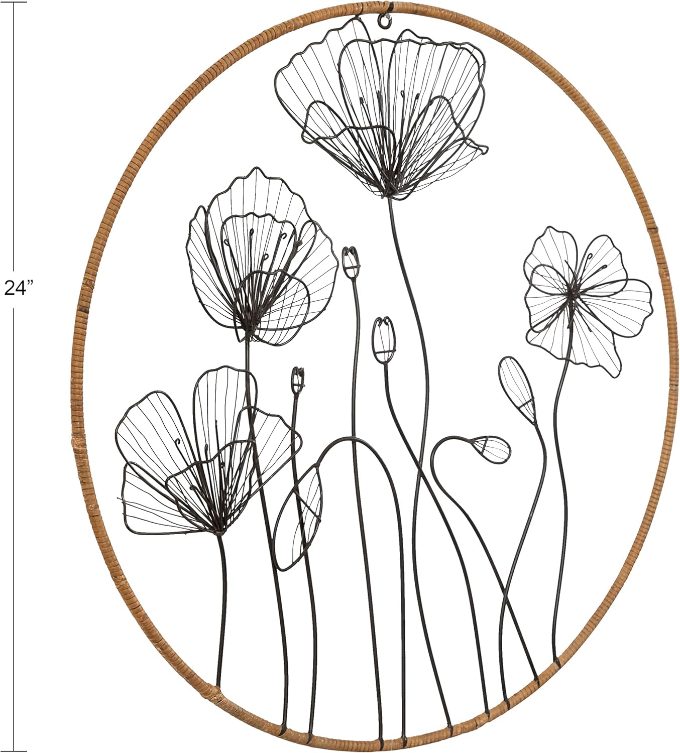 Kate and Laurel Jelica Wall Art Plaque 24quot Diameter NaturalBlack