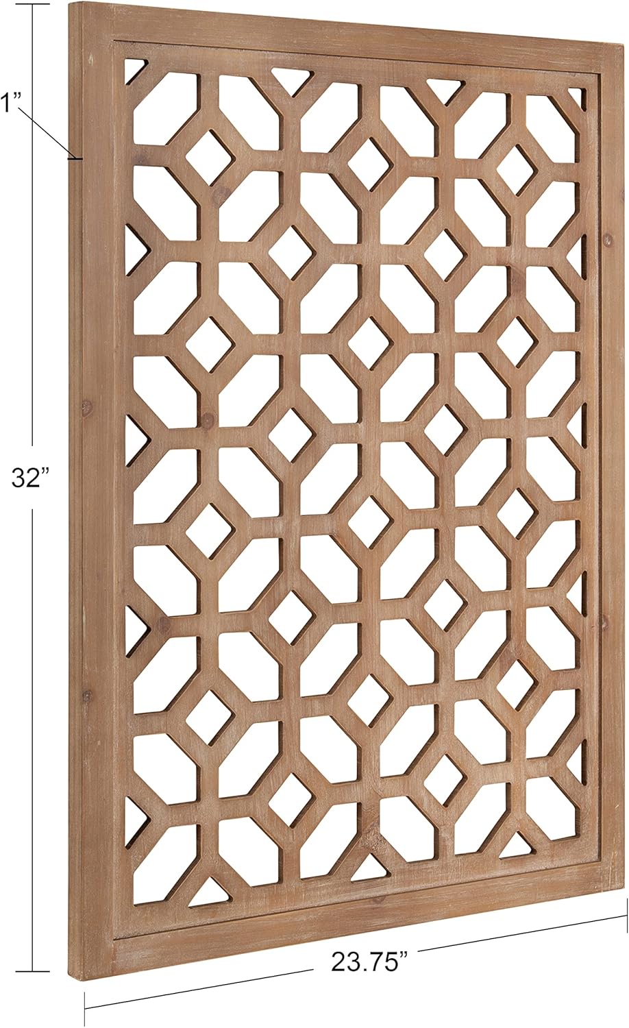 Kate and Laurel Latonia Coastal Wooden Wall Art Plaque with Repeating Pattern and Light Distressing 24x32 NaturalNatural